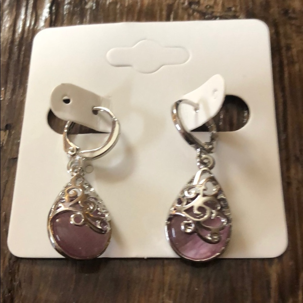 Silver and Pink Fashion Earrings lovely design - Picture 5 of 6